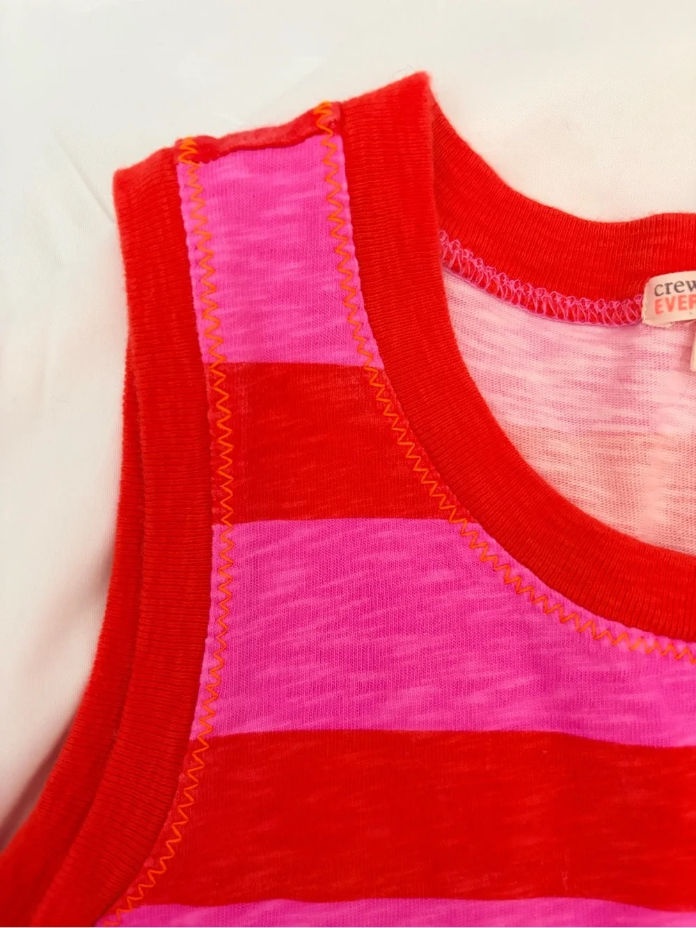 Crewcuts Pink and Red Striped Sleeveless Dress